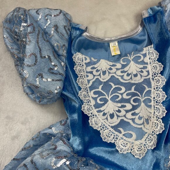 Duokipolla Cinderella Style Dress Up Dress Girls 110cm (US 5) Tulle Blue Sequine - Picture 13 of 16